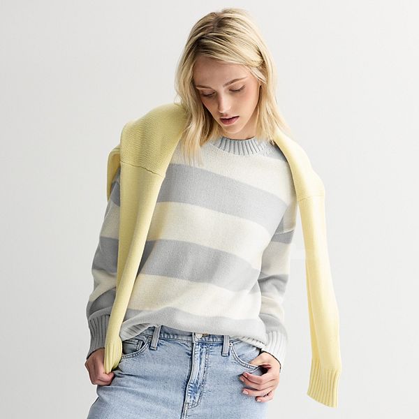 

Джемпер с круглым вырезом для подростков So, Heather Grey Stripe