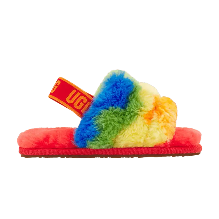 

Кроссовки UGG Fluff Yeah Slide Toddler Cali Collage - Rainbow Stripes, разноцветный