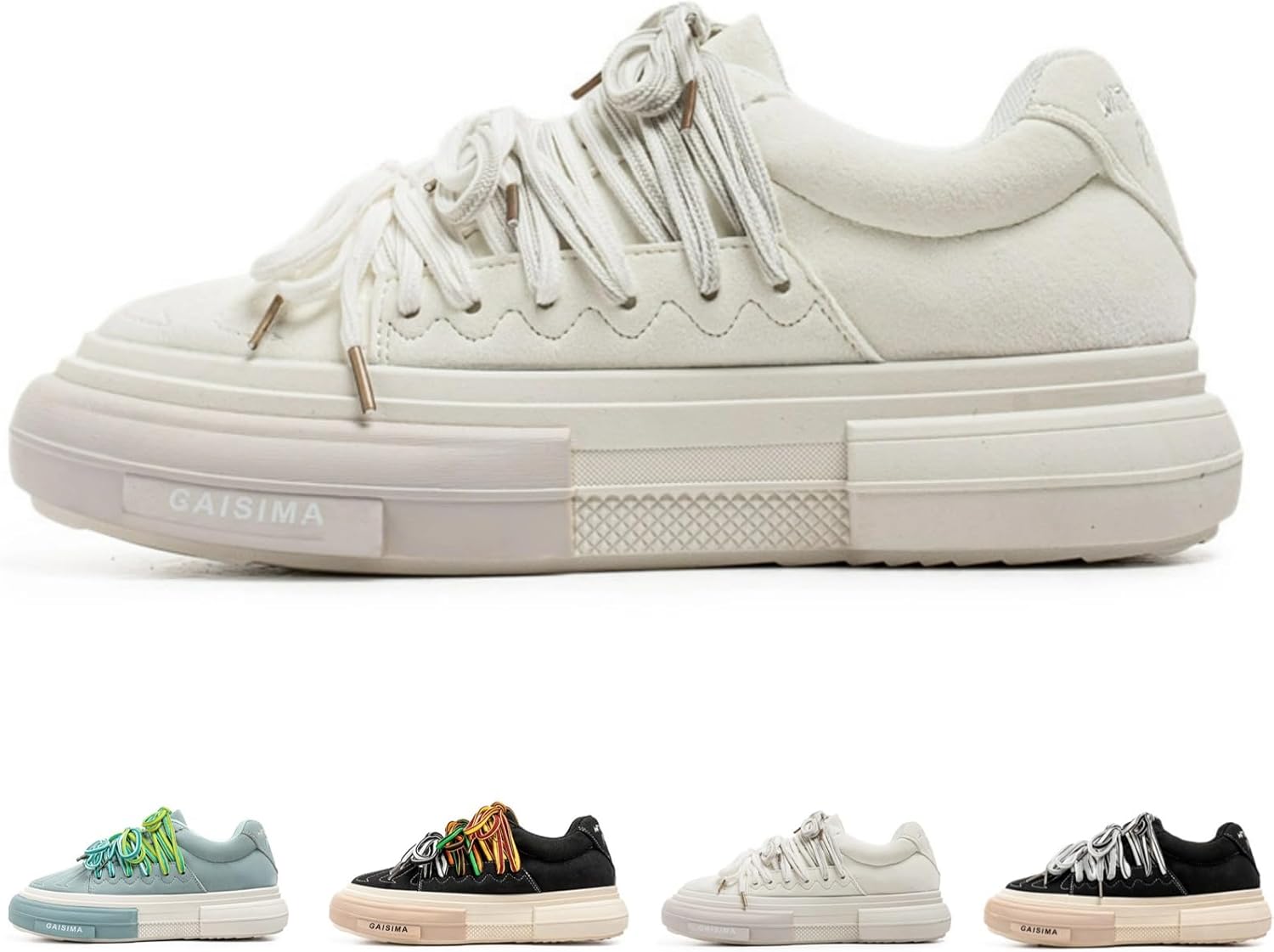 

Мужские модные кроссовки MACEFIL с платформой 7 см, разноцветные шнурки, дышащие, легкие, для ходьбы и скейтборда