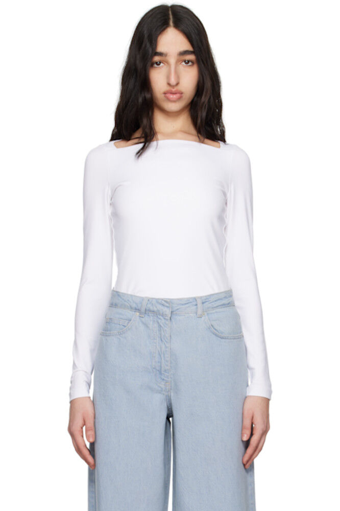 

Белый трикотажный топ с длинными рукавами REMAIN Birger Christensen