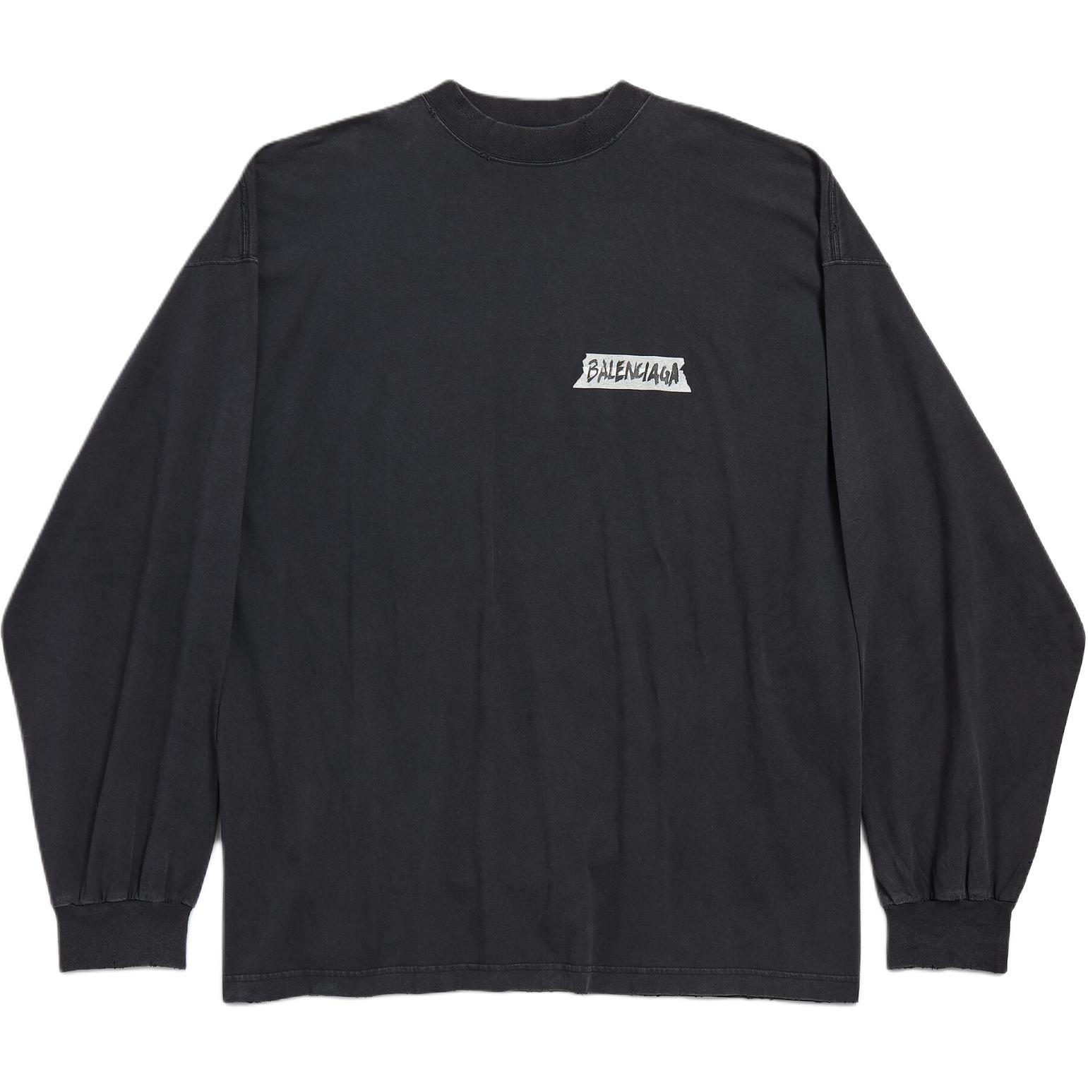 

Футболка SS26 свободного кроя, мужская Balenciaga, washed черный