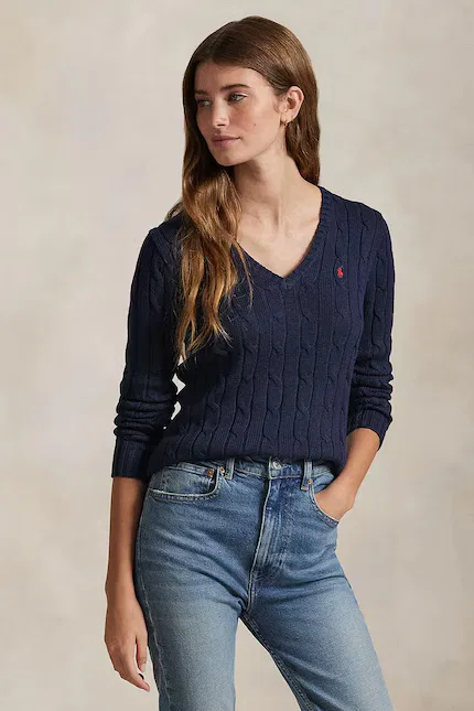 Свитер женский классический пуловер Polo Ralph Lauren, синий