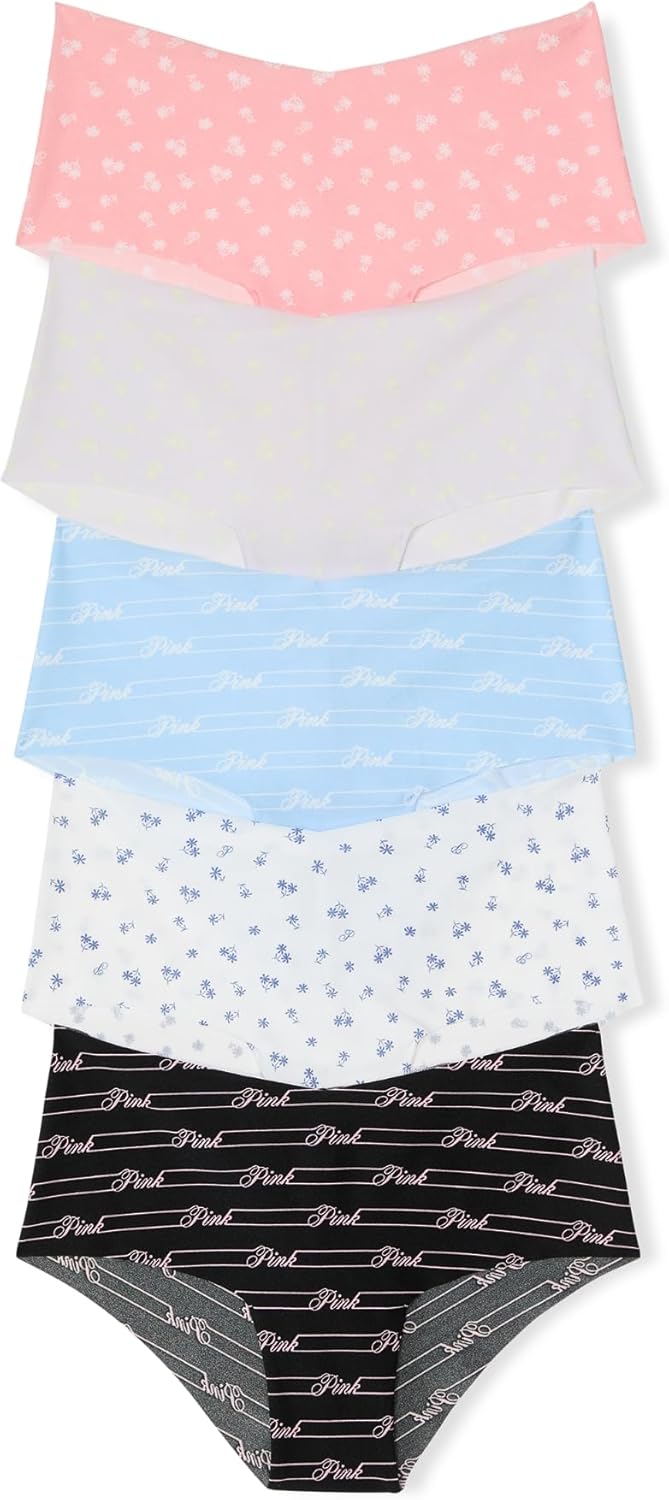 

Набор трусиков-брифов Victoria's Secret PINK No Show Cheekster, нижнее белье для женщин (XS-XXL), Flower Pack