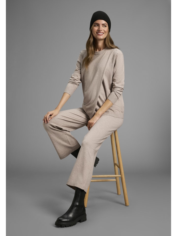 

Бежевый меланжевый вязаный свитер neun 9 monate