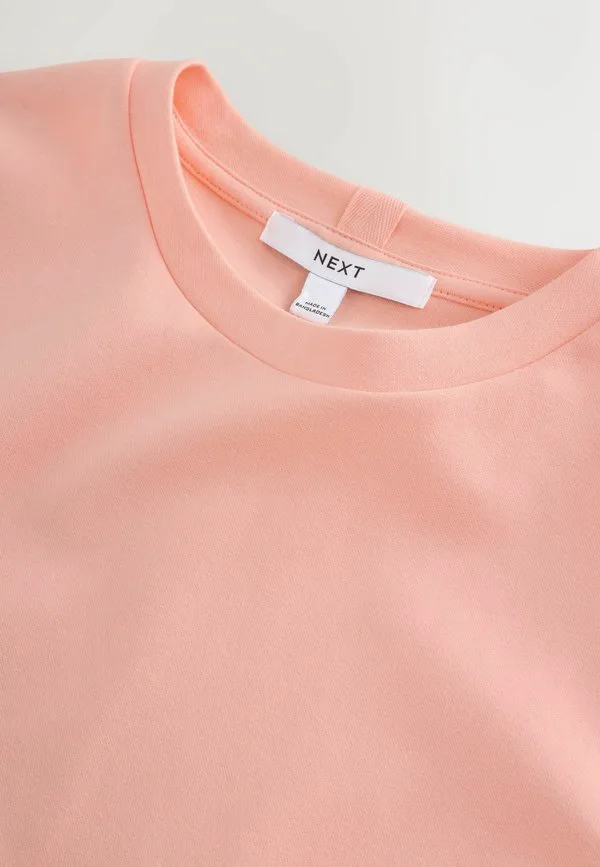 Плотная футболка с коротким рукавом и круглым вырезом, с принтом. Next, Peach Pink — фото 2