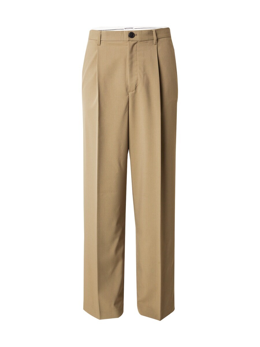 

Тканевые брюки WEEKDAY Loose fit Pleat-Front Pants Uno, хаки