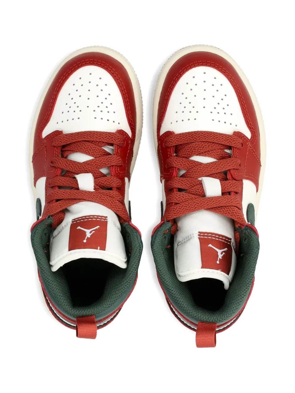 Кожаные кроссовки Jordan 1 Mid Nike Kids, красный — фото 4
