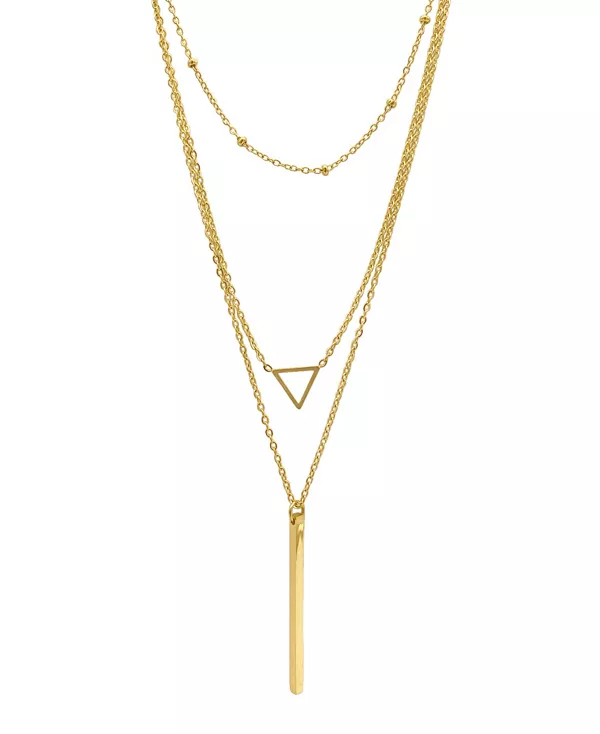 

Комплект из ожерелий с подвесками 15–17 дюймов, позолоченных 14-каратным золотом, регулируемой длины Adornia, gold