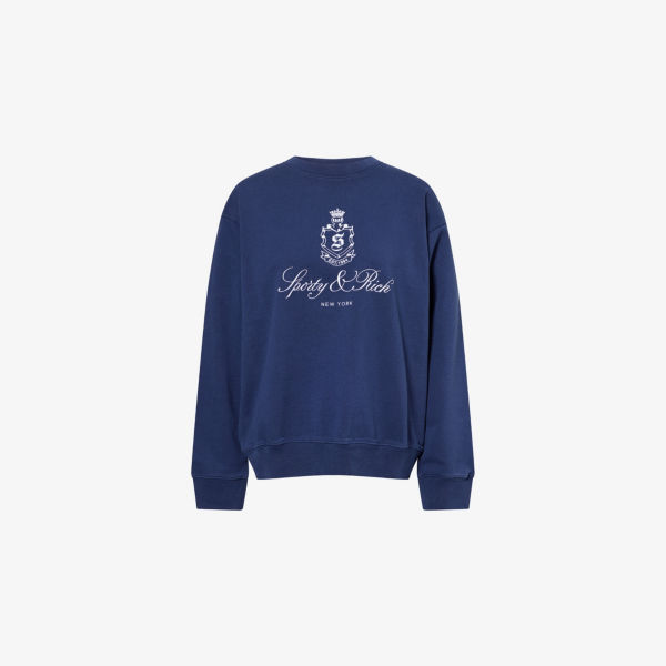 

Свитшот Sporty & Rich из хлопкового джерси, синий