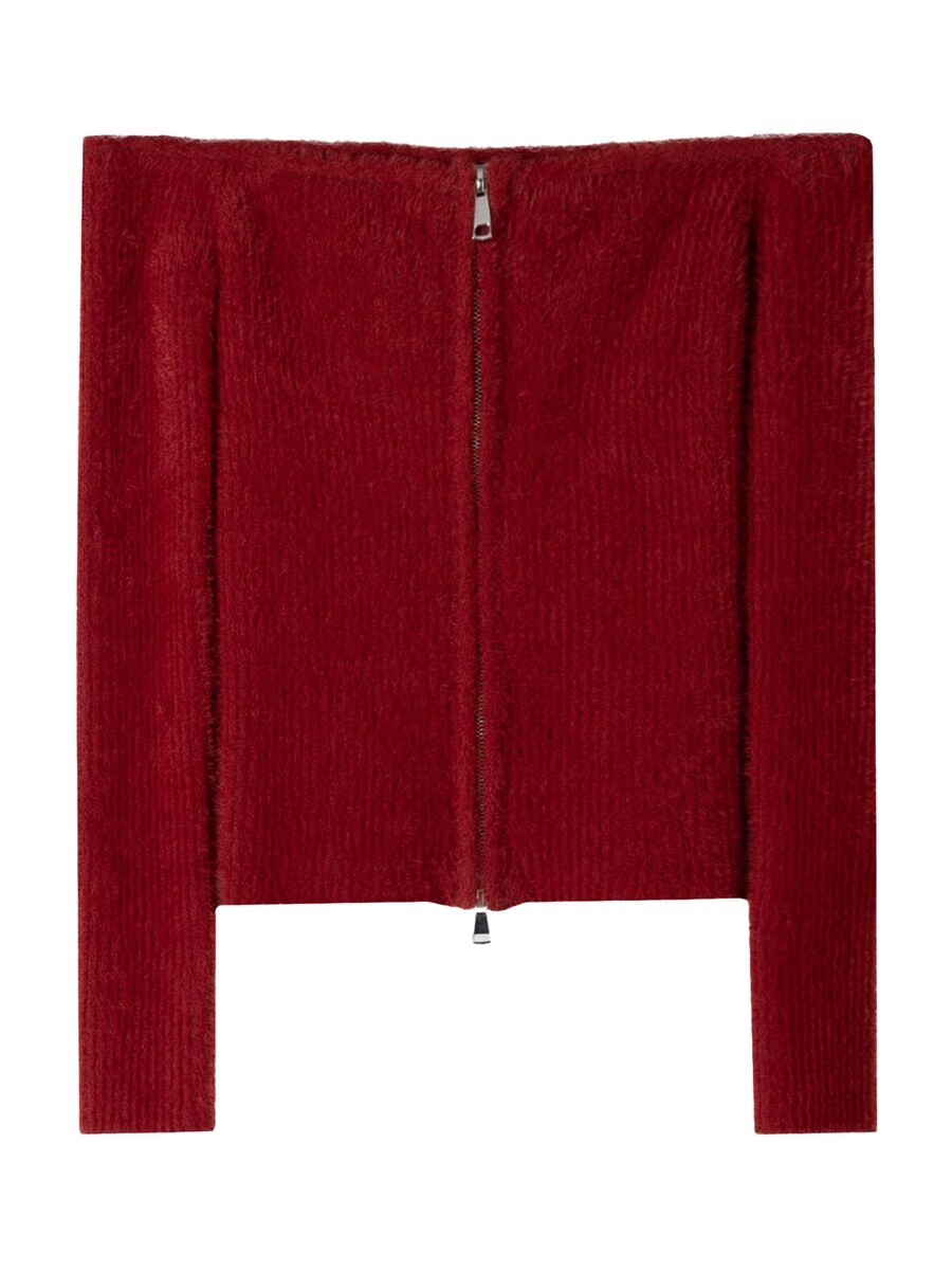 

Вязаный кардиган Bershka Knit Cardigan, бордо