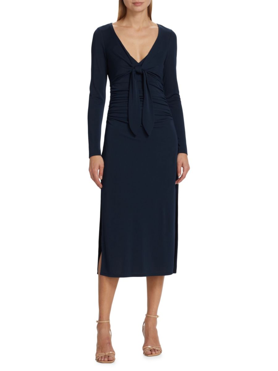 

Платье-миди Brenna Jersey Tie Cinq à Sept, цвет Peacock Blue