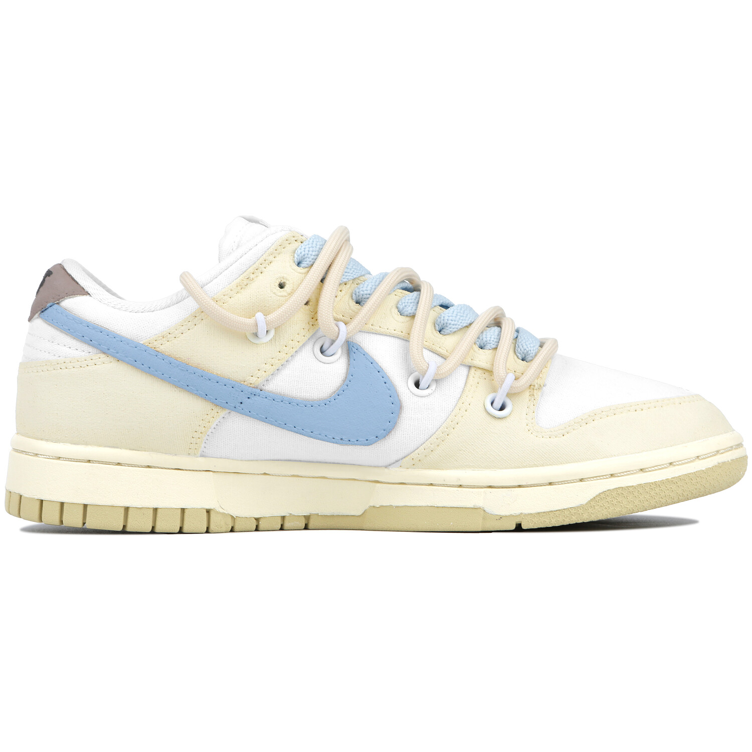 Кроссовки Nike Dunk Skateboarding Shoes Women's Low-top White/Blue/Yellow/Brown, белый