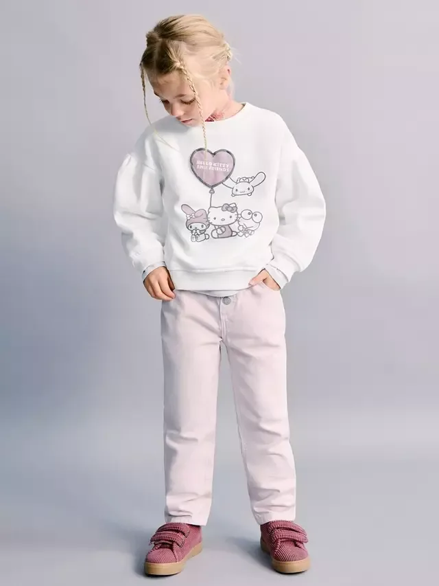 Детская толстовка Hello Kitty, кремового цвета Mango