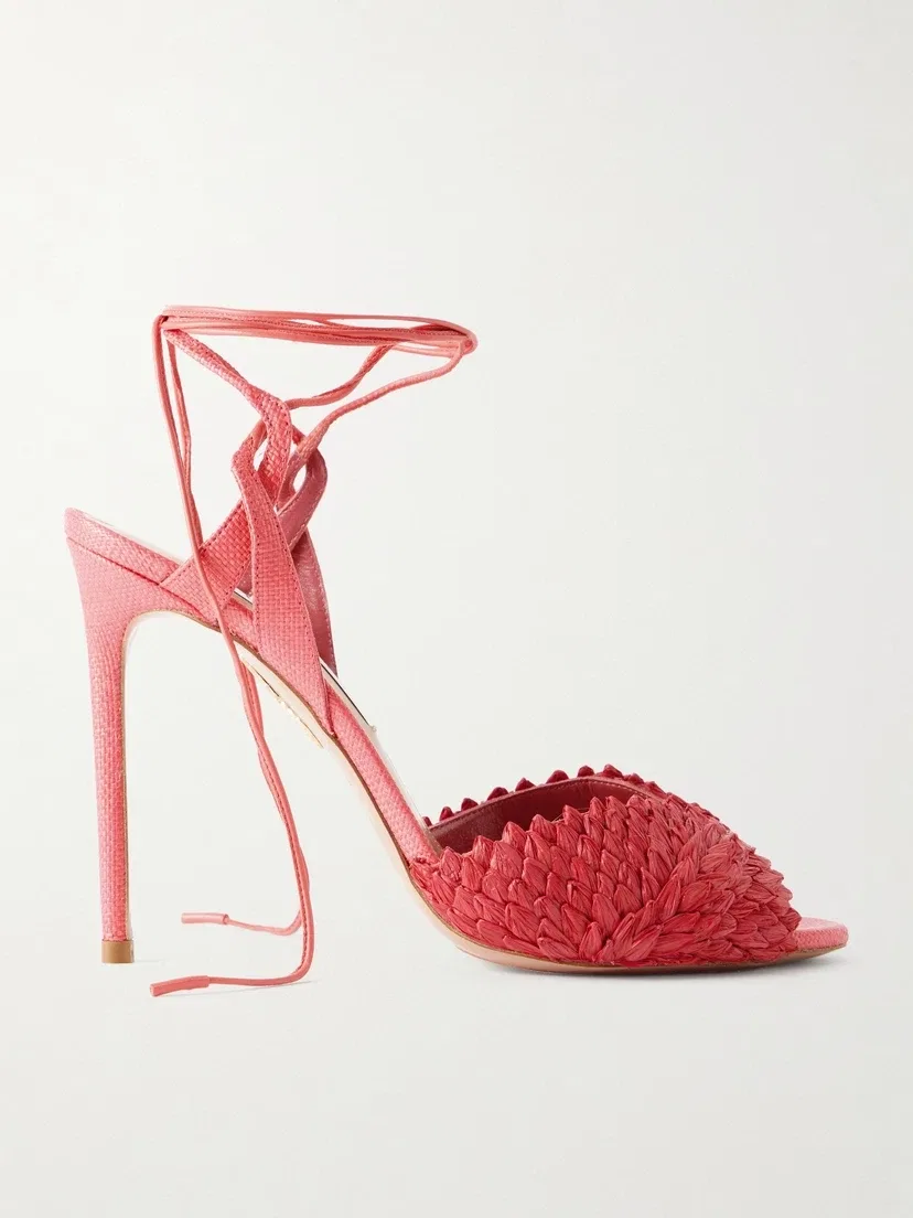 Плетеные босоножки Rio Flirt 105 Aquazzura, красный