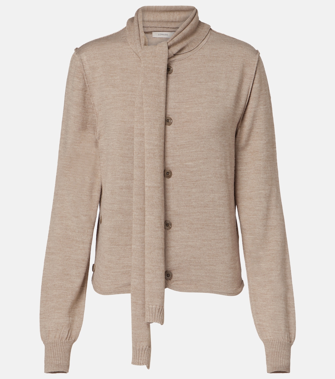 

Кардиган из смесовой шерсти с перекрученными завязками Lemaire, Light Taupe