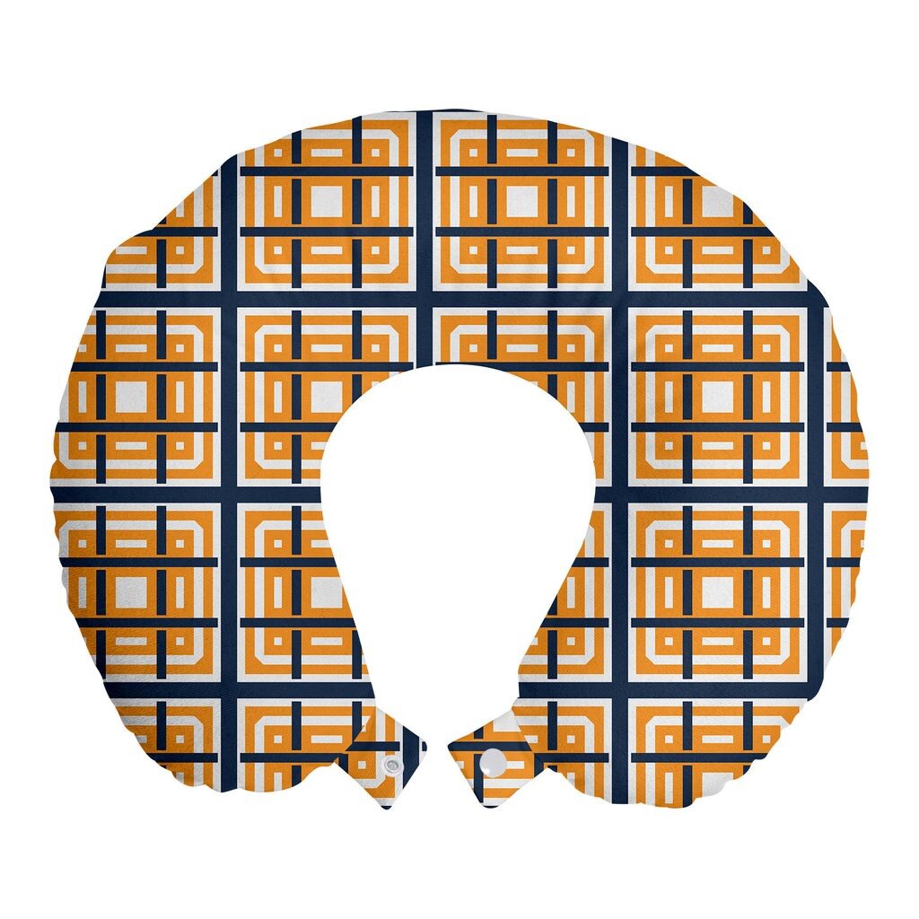 

ABAKUHAUS Абстрактная дорожная подушка для шеи, сетка в современном геометрическом стиле, пенопластовые дорожные принадлежности для самолета и автомобиля, 30x30 см, фиолетово-синие бархатцы