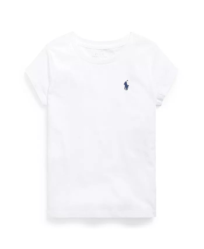 

Футболка с коротким рукавом из хлопкового джерси для больших девочек Polo Ralph Lauren, белый