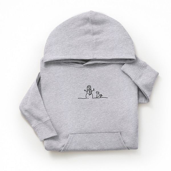Графический худи с вышитым снеговиком The Juniper Shop, Heather Grey — фото 2