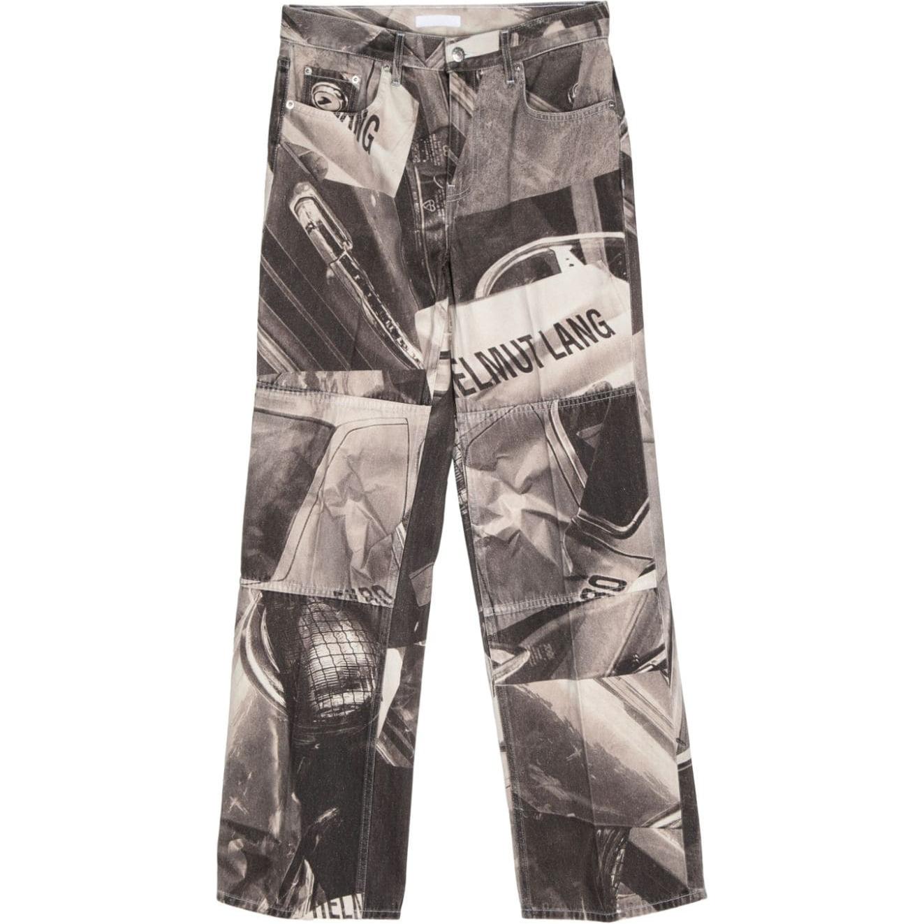 

Джинсы с принтом автомобиля, mid-rise, прямые Helmut Lang, черный