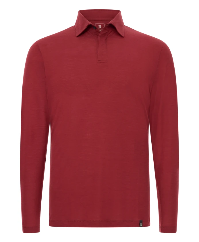 

Рубашка-Поло из смеси шерсти и тенселя. Boggi Milano, красный