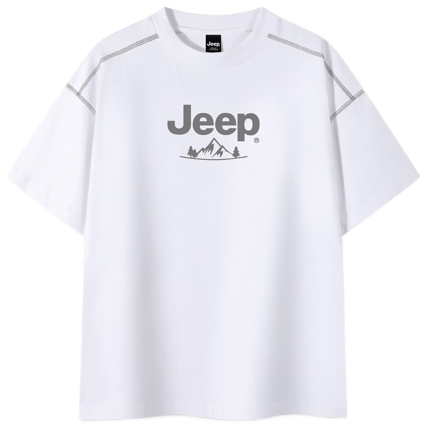 

Футболка Unisex Crew Neck Moderate Straight Fit Jeep, coconut белый