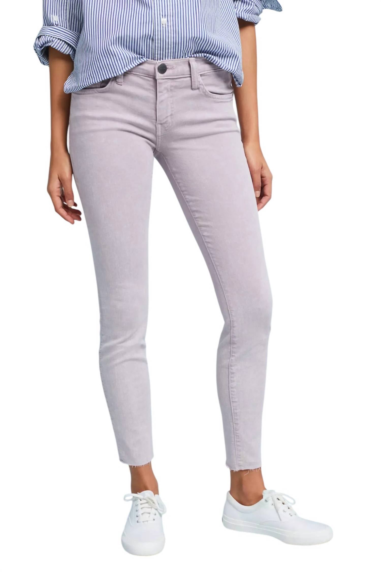 

Джинсы Stiletto Skinny Stretch Raw Hem Jeans фиолетового цвета CURRENT ELLIOTT