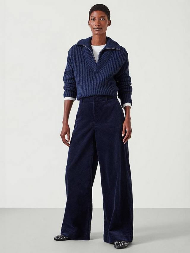 

Широкие вельветовые брюки HUSH, темно-синий