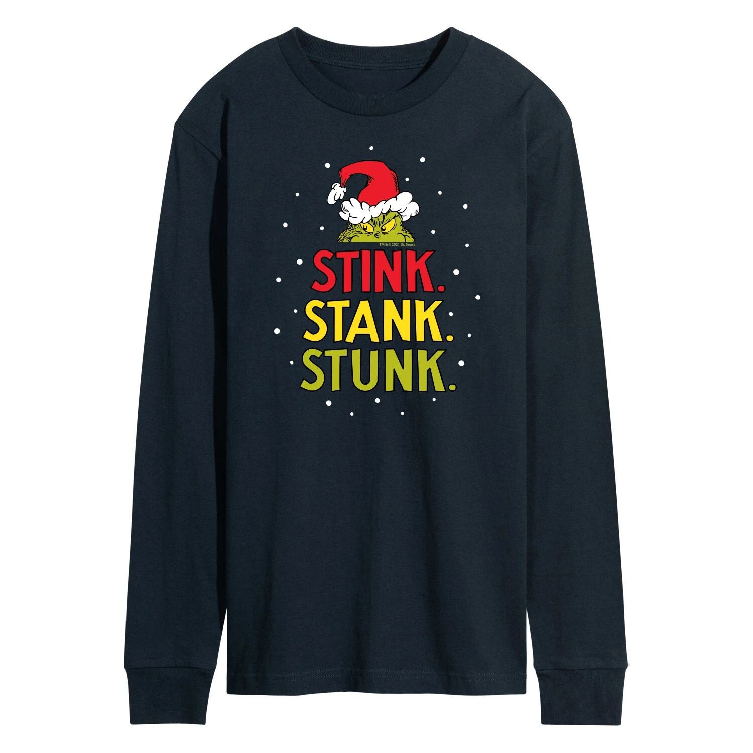 

Мужская футболка с длинными рукавами Dr. Seuss Grinch Stink Stank Stunk Licensed Character