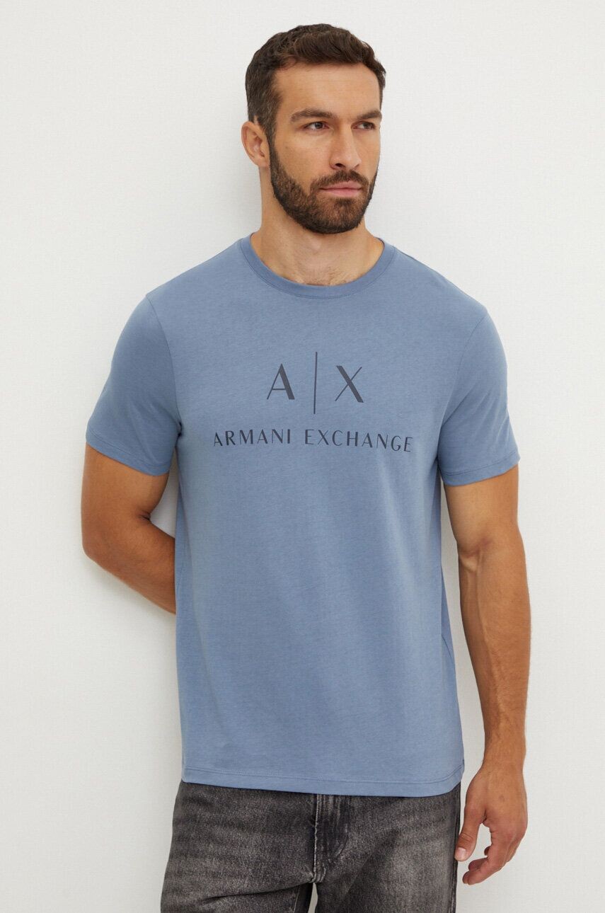 

Хлопковая футболка Armani Exchange, синий