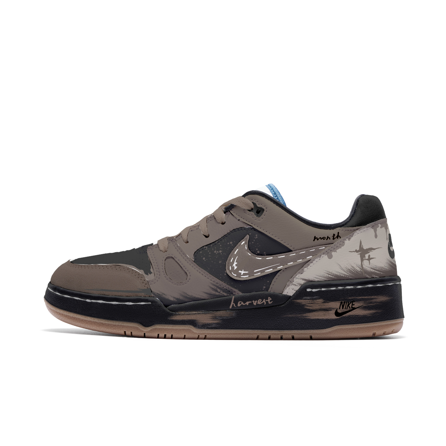 

Nike Полноразмерные устойчивые к истиранию низкие кроссовки для скейтбординга мужские черно-коричневые