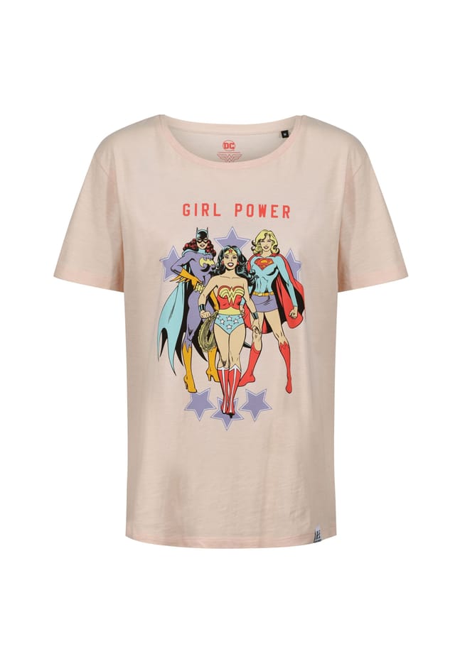 

Футболка girl power heroes slub с модным принтом girl power Re:Covered, розовый