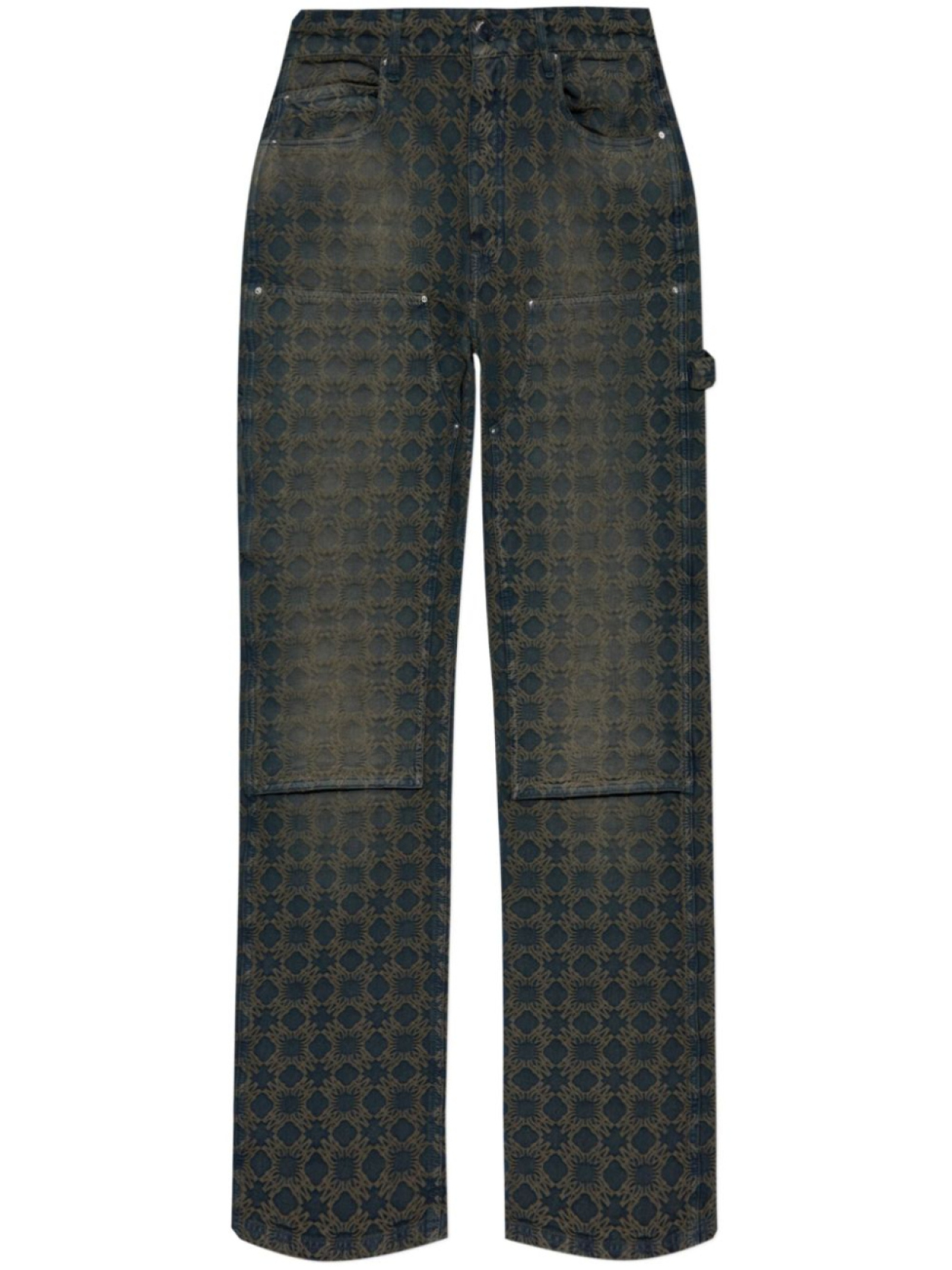 

AMIRI Ma Quad жаккардовые плотницкие джинсы, синий