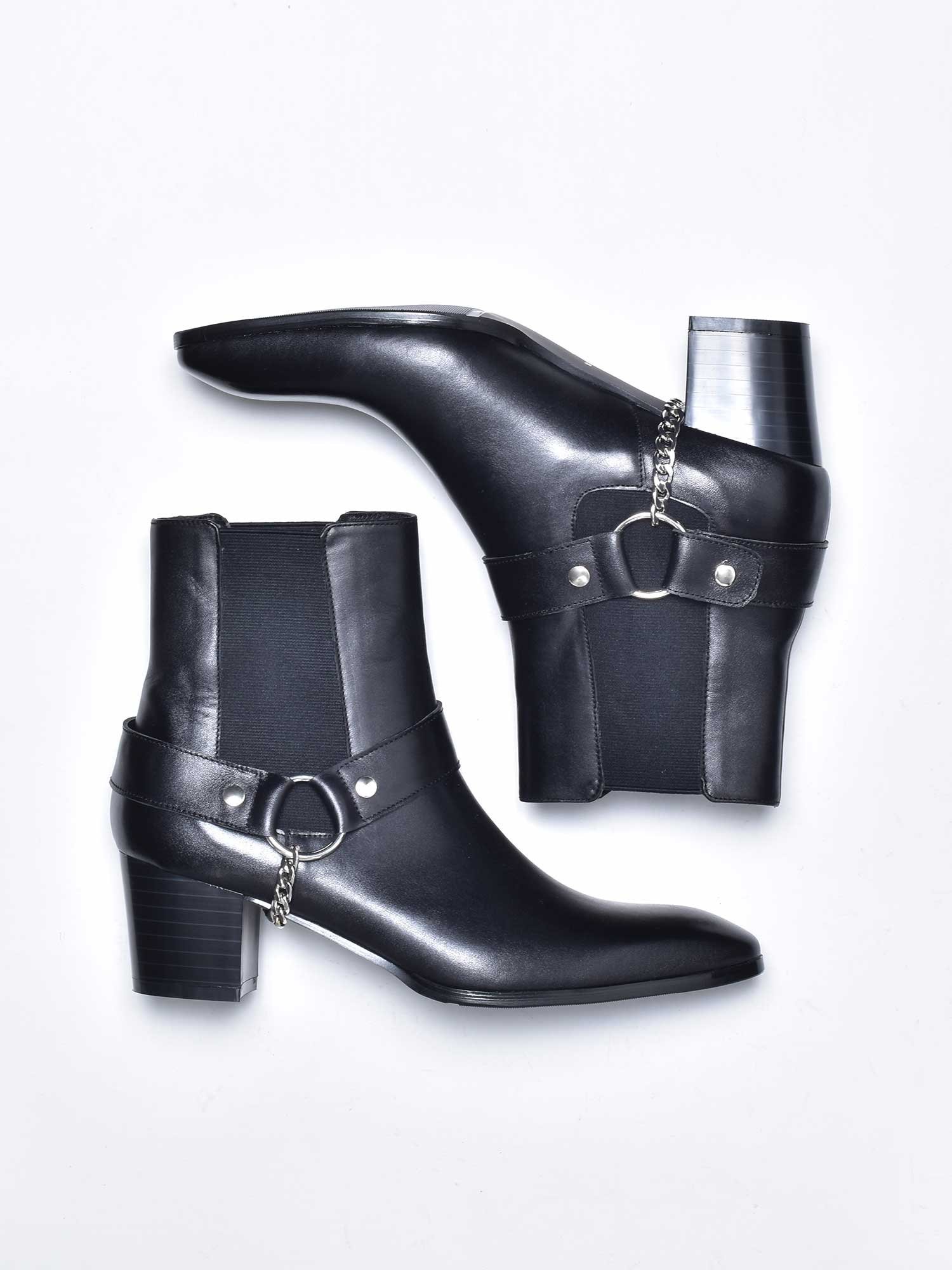 Ботинки Endevice из кожи с боковыми вставками и кольцами, Black — фото 2