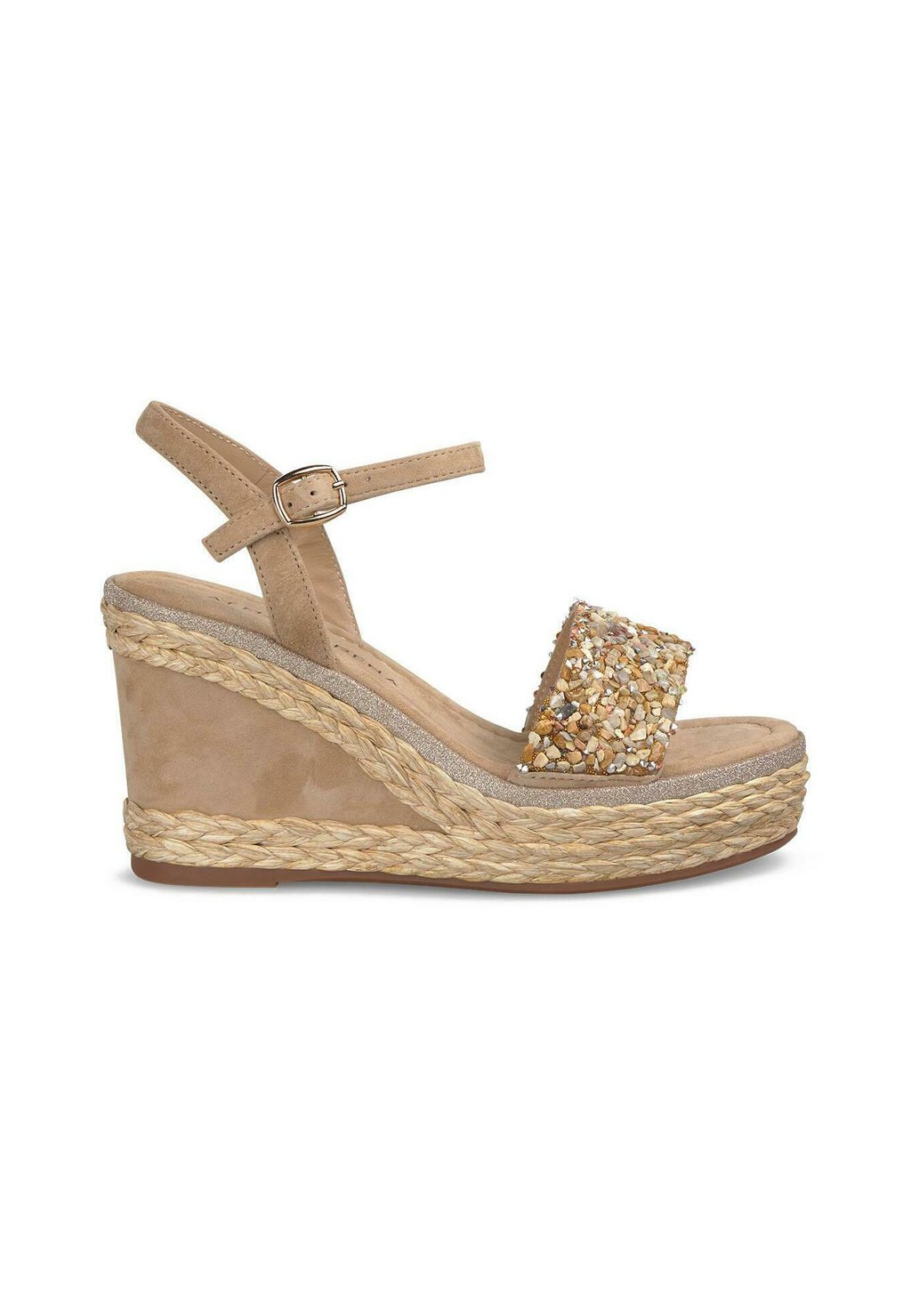 Босоножки на танкетке TIRA CUBIERTA DE PEDRERÍA - High heeled sandals Alma en Pena, светло-коричневый — фото 2