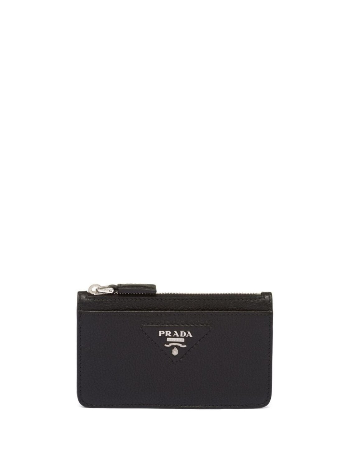 

Prada картхолдер из зернистой кожи с логотипом, черный