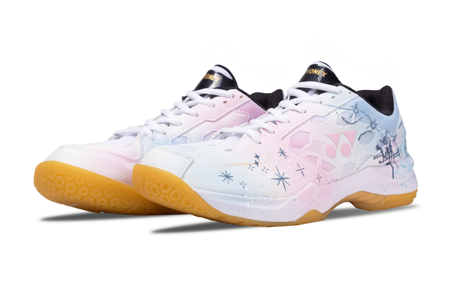 

YONEX Power Cushion устойчивые к истиранию амортизаторы низкие бадминтонные кроссовки Unisex Pink Blue Mismatched