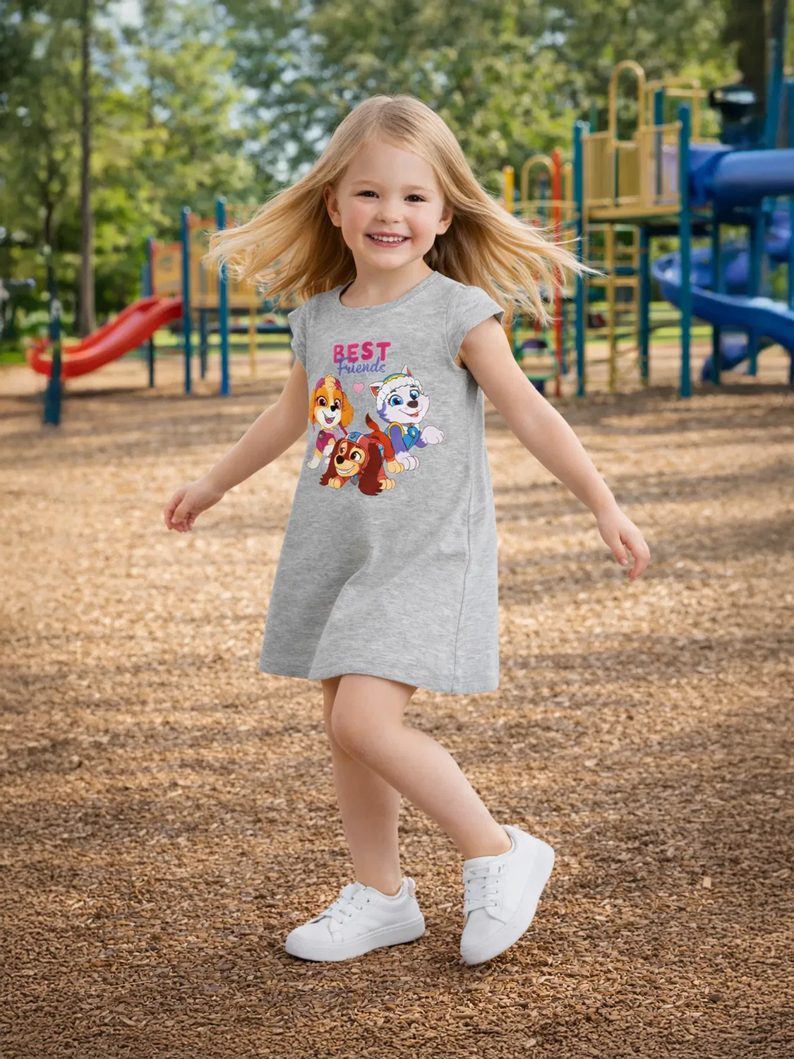 Платье с короткими рукавами Paw Patrol, серый — фото 4