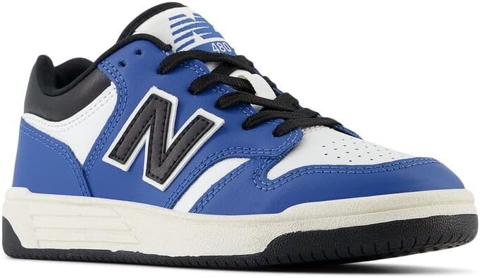 Детские кроссовки New Balance 480 V1 на шнуровке (унисекс), белый/синий — фото 4