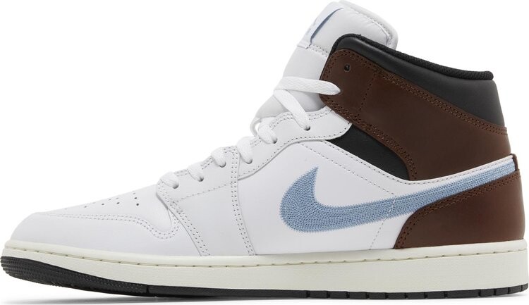 Кроссовки Air Jordan 1 Retro Mid SE 'Brown Blue Grey', белый — фото 3
