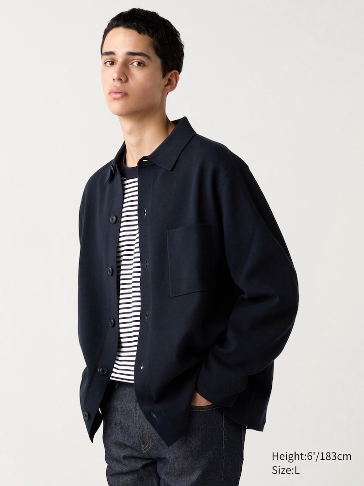 

Кардиган в рубчик milano Uniqlo, цвет 69 синий