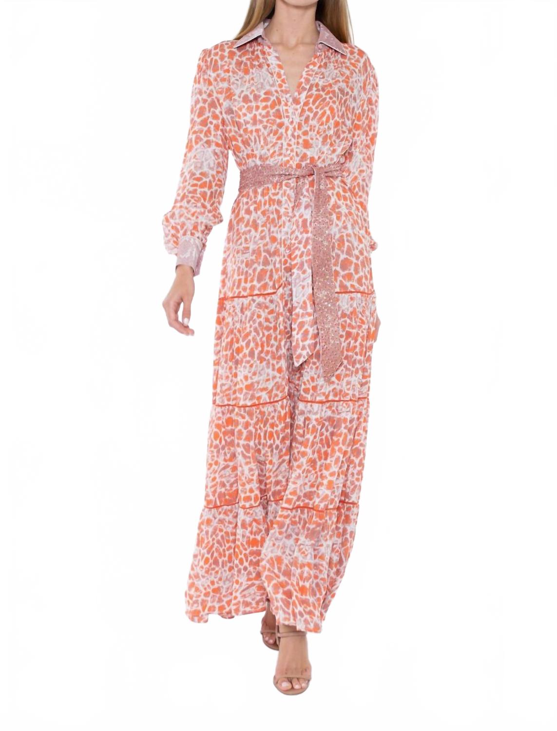 

Дафис Комбо Скин макси-платье в оранжевом TAJ by SABRINA CRIPPA