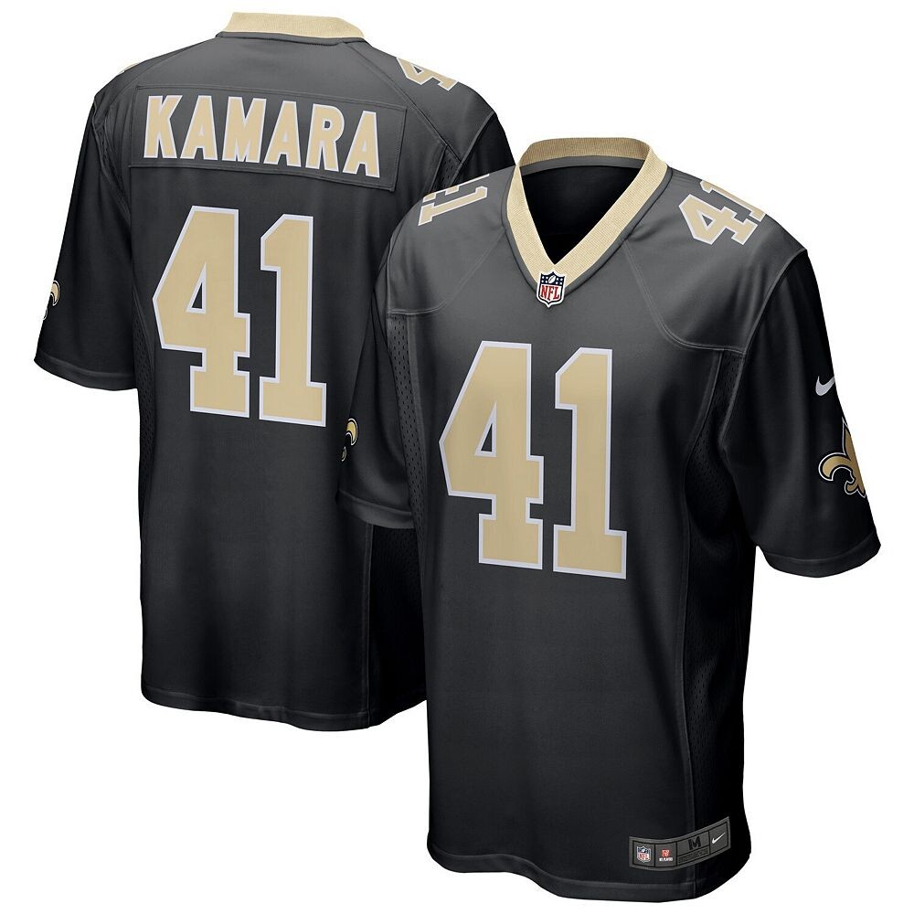 Мужская черная игровая майка Nike Alvin Kamara New Orleans Saints, цвет Snt Black — фото 2