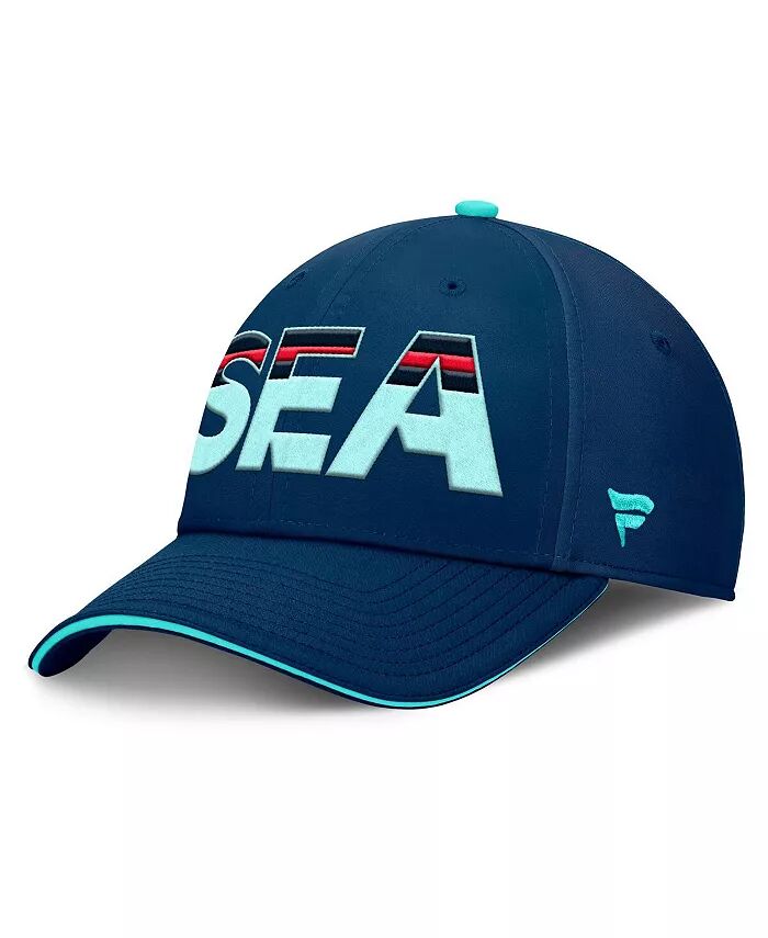 

Мужская шапка Sea Sea Navy/Blue Seattle Kraken Authentic Pro Rink Team Code Flex Fanatics