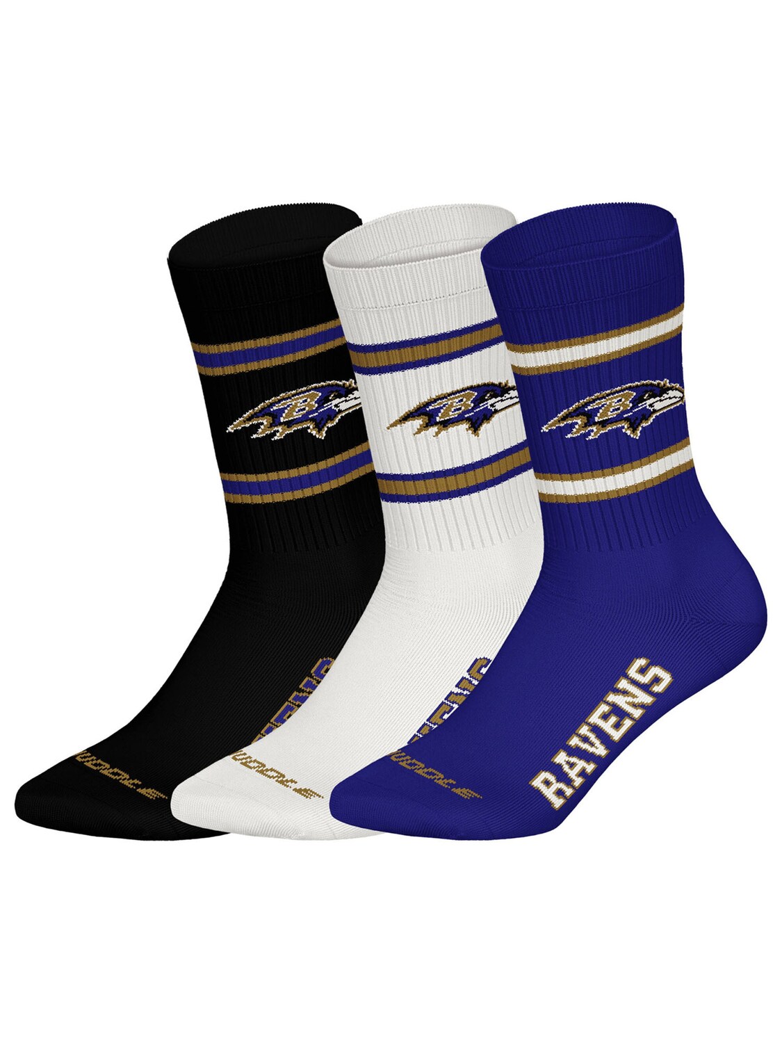 

Huddle Носки 'NFL Baltimore Ravens Crew' в фиолетовом, черном, белом цветах