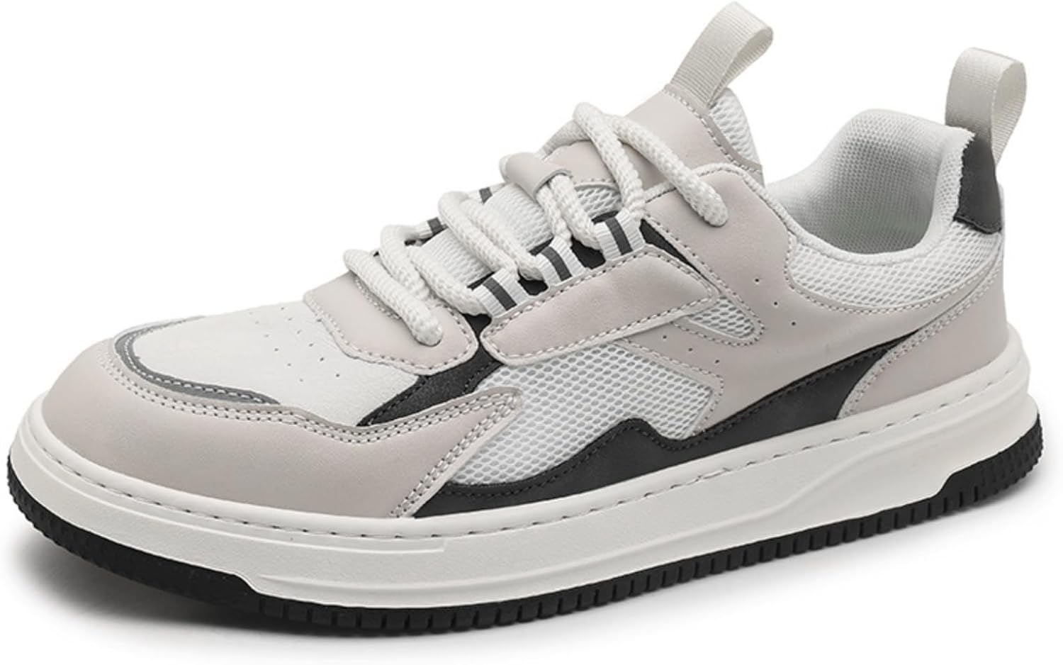 

Мужские кроссовки белого и серого цвета в стиле колор-блок, повседневные, стильные с шнуровкой, низкие с ретро-виражем Aokisx