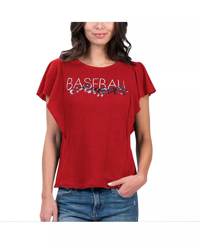 

Женская красная футболка Los Angeles Angels Crowd Wave G-III 4Her by Carl Banks