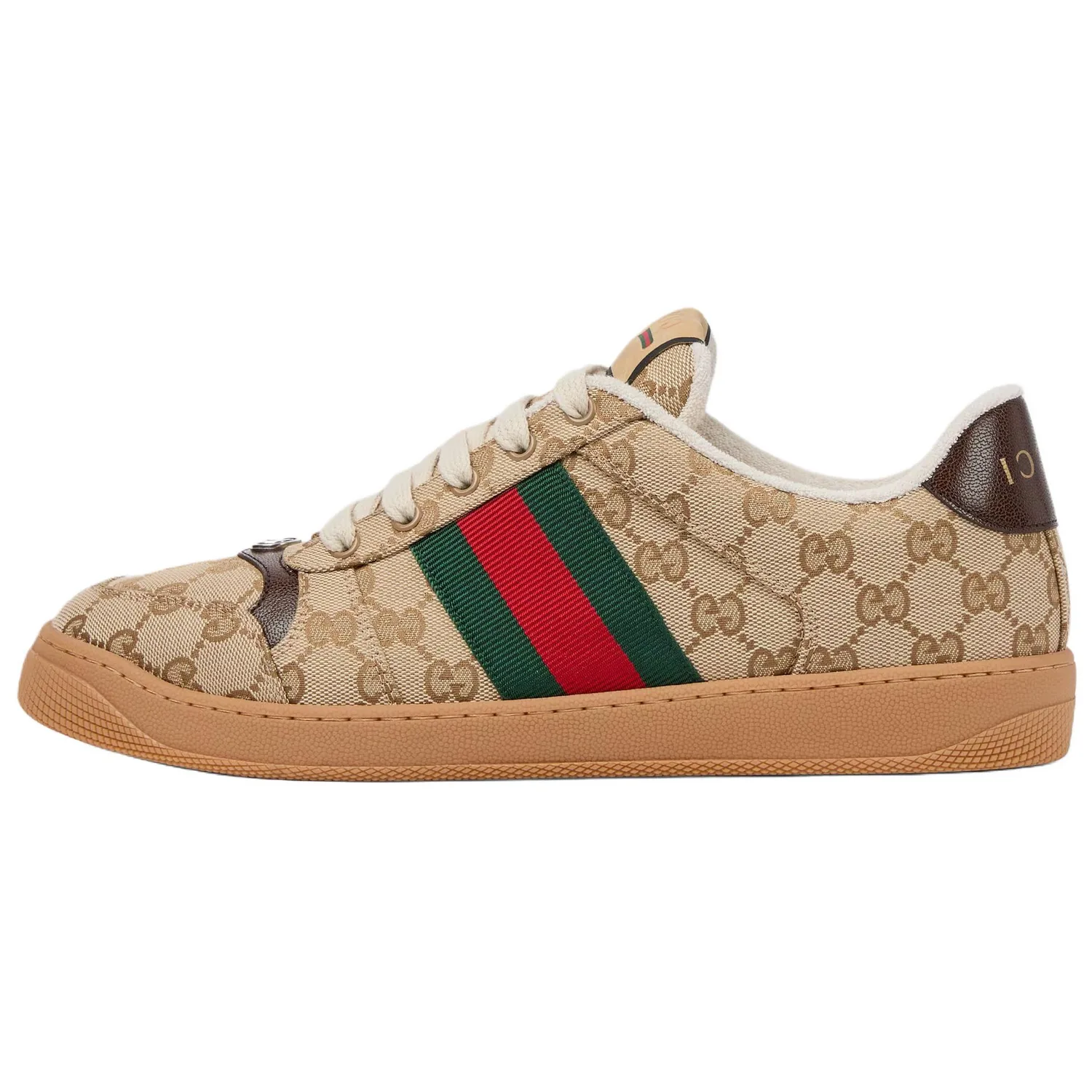 GUCCI Screener Low top Skateboard Shoes 1cm мужские темно-коричневые