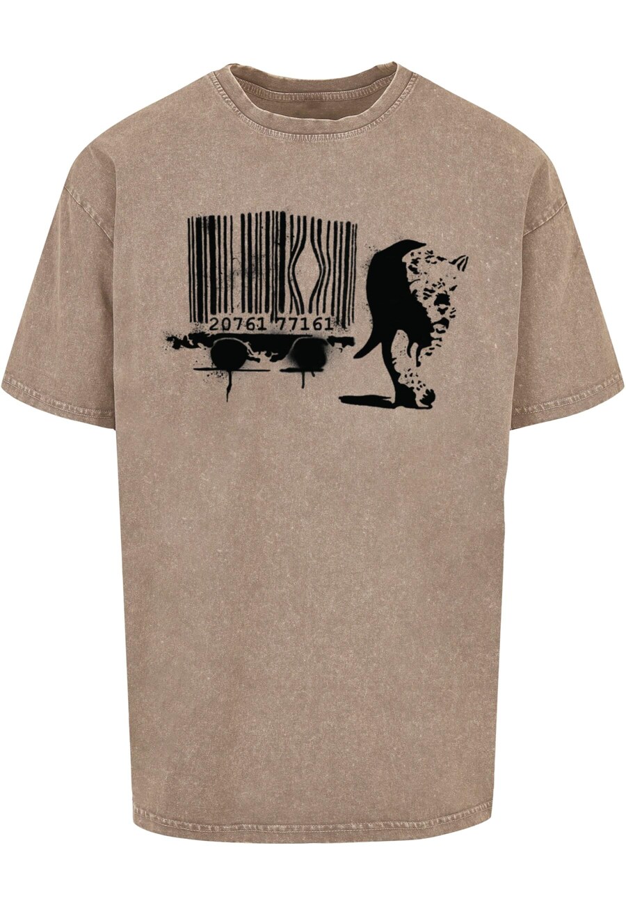 

Рубашка Merchcode Brandalised - Barcode Leopard, коричневый
