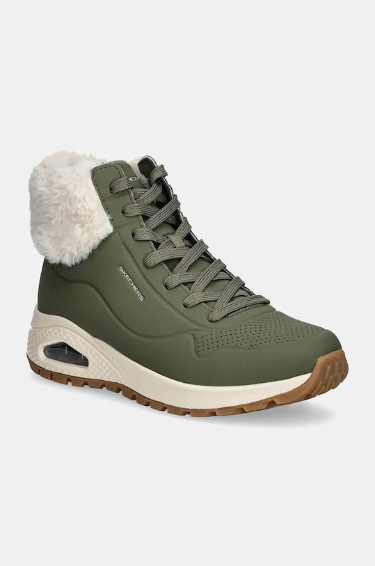 Зимние ботинки женские Skechers из экокожи и текстиля, зеленый
