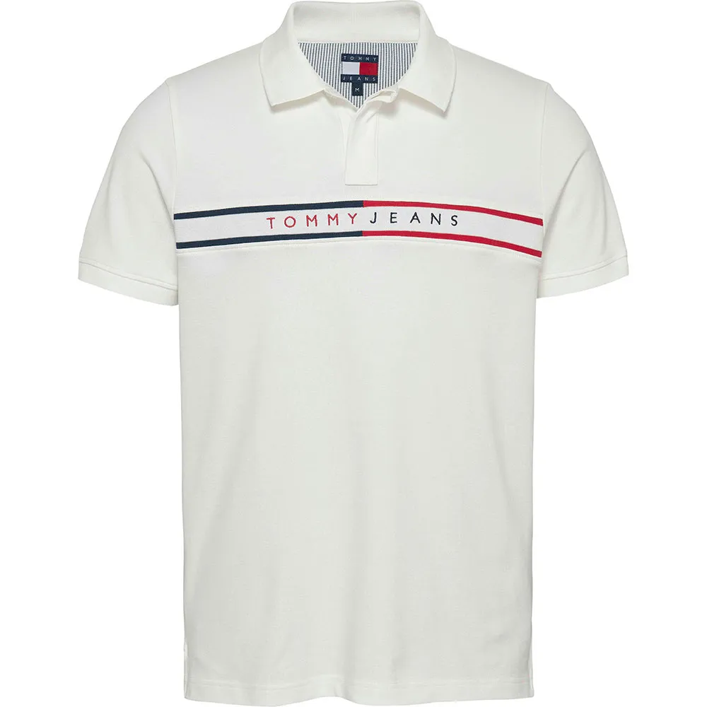 

Поло с коротким рукавом Tommy Jeans Chest Flag Slim Fit, бежевый